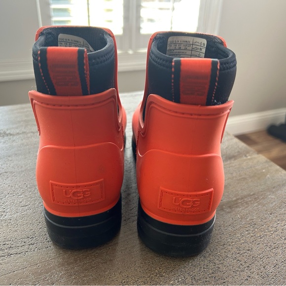 Women's UGG Orange Ankle Rain Boots - Picture 3 of 6